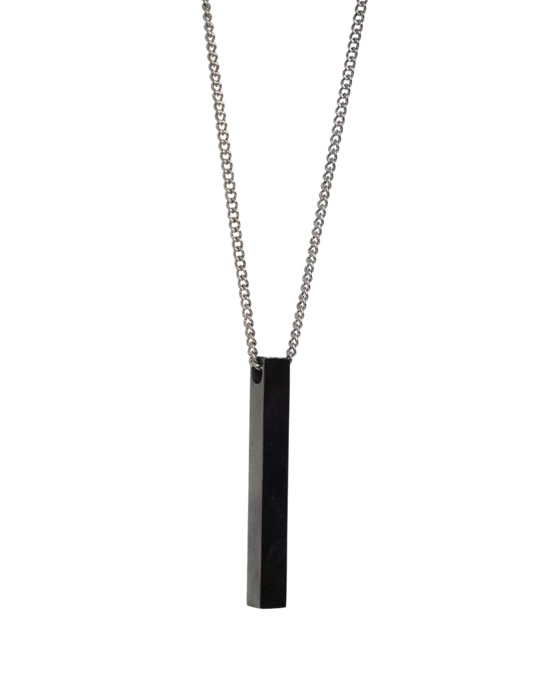 Brick Silver Necklace - Black