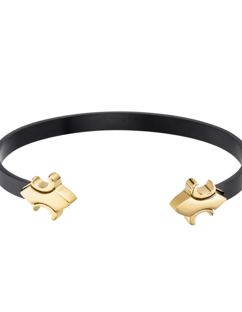 Gold Double Edge Cuff Bracelet