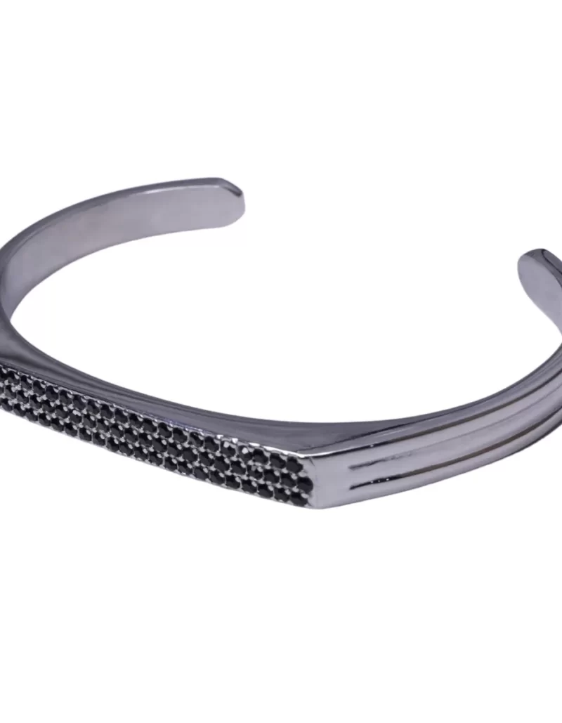 Silver Plate Stones Cuff Bracelet